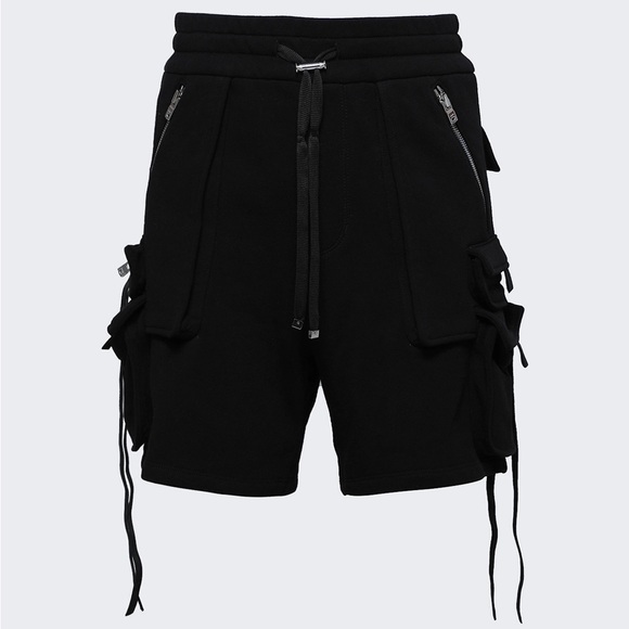 Men’s Size Small (30” Waist) AMIRI Tactical Drawstring  Shorts 100% Cotton Black - Picture 1 of 15